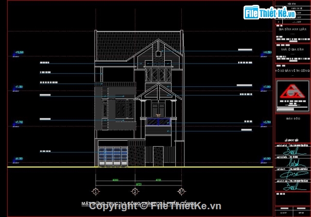 3 tầng,biệt thự 3 tầng,biệt thự hiện đại,bàn vẽ cad biệt thự